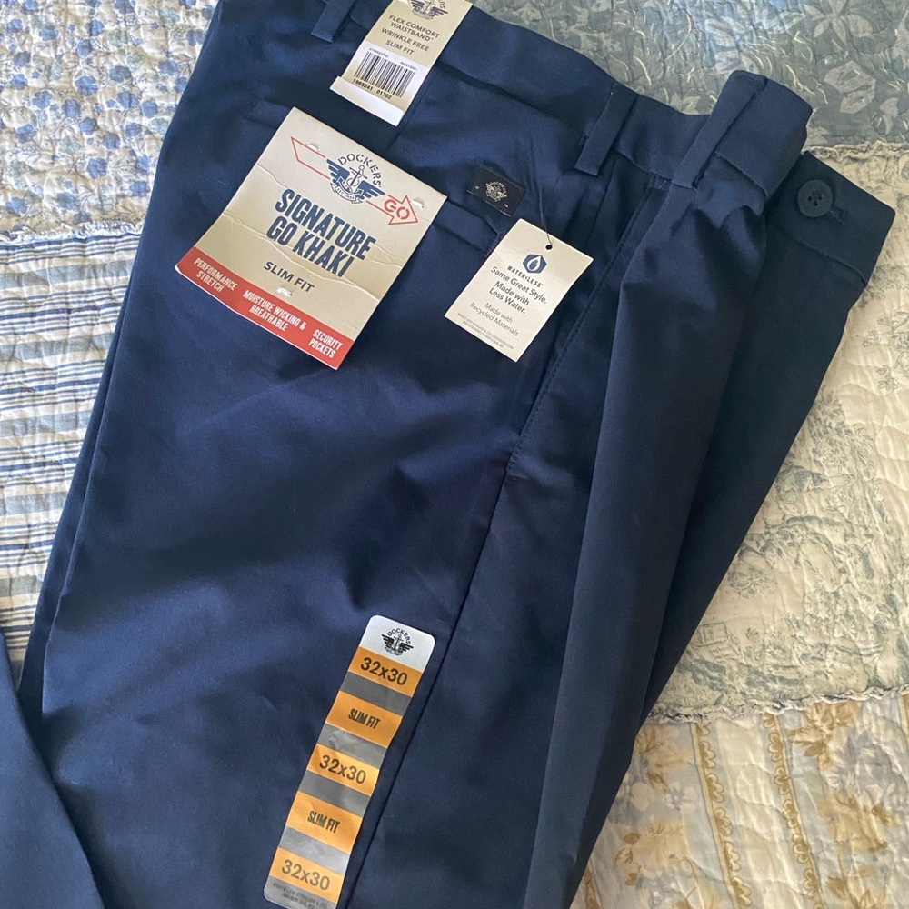 Dockers Men’s Blue Khaki Pants Casual Golf Pants | 32x30